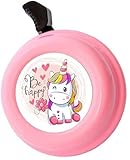 Fácil de montar Liix Timbre de bicicleta de Colour Bell 2021, con diseño de unicornio, para niños y adultos, fácil montaje (rosa)
