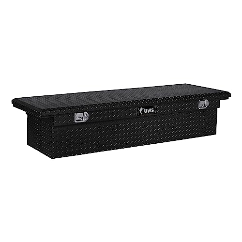 UWS EC10402 66-Inch Gloss Black Heavy-Wall Aluminum Truck Tool Box with Low Profile, RigidCore Lid