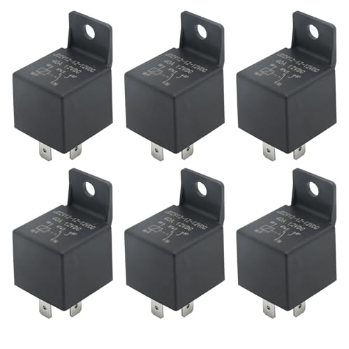 Hoypeyfiy 6pcs Waterproof Relay 6 Pack 40A Car Relay 5 Pin for Controlling 12V Device