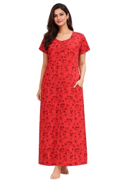 Women Cotton Printed Nighty Full Length-image-16