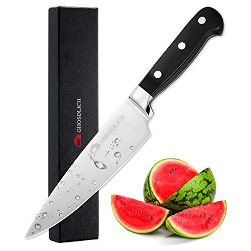 GHOSDLICH 6 inch Chef Knife 15CM Blade Kitchen Knife Forged from German Stainless Steel X50Cr15Mov, Full Tang, Ultra-Sharp Classic Cooks Knife with Ergonomic Handle for Kitchen & Restaurant GHOSDLICH 6 inch Chef Knife 15CM Blade Kitchen Knife Forged from German Stainless Steel X50Cr15Mov, Full Tang, Ultra-Sharp Classic Cooks Knife with Ergonomic Handle for Kitchen & Restaurant