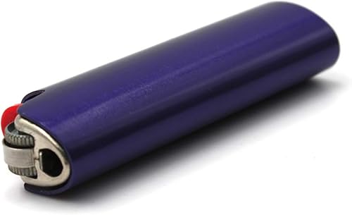 Miniatura 22 de Fundas de metal para encendedores, funda para BIC tamaño completo encendedor J6 mate color básico regalo de bricolaje (azul)