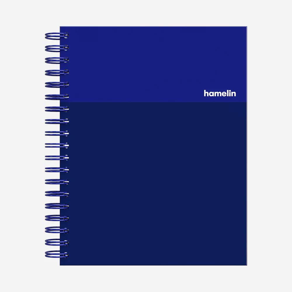 Hamelin, Spiral Notebook, 8x10in, College Ruled, Hardcover, 75shts/150 Pages, 1 Subject Notebook, ELECTRIC Blue