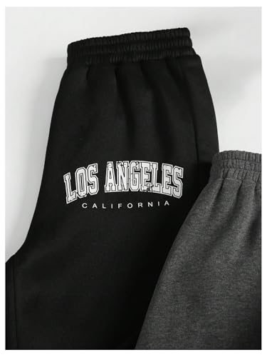 Milumia Girl's 3 Pack Letter Graphic Elastic Waist Sweatpants Causal Jogger Pants3