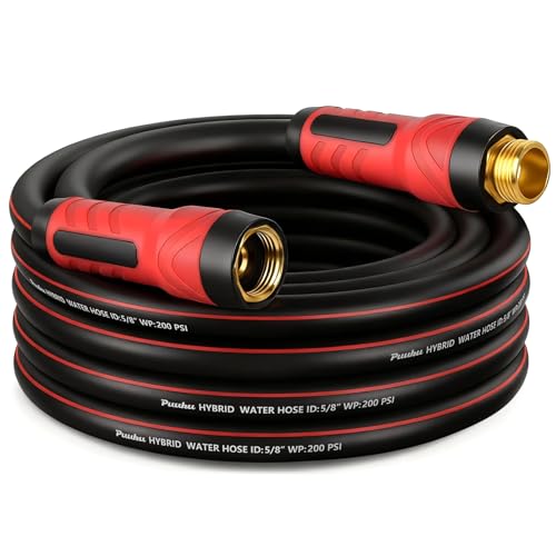 Garden Hose 25ft x 5/8', NON-EXPANDABLE Heavy Duty...