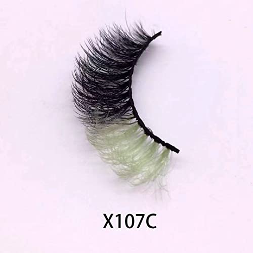 KFZR False Eyelashes Fake Eye Lashes Halloween Makeup Cosplay Colored Eyelashes 1 Pair (X107C) - Image 3