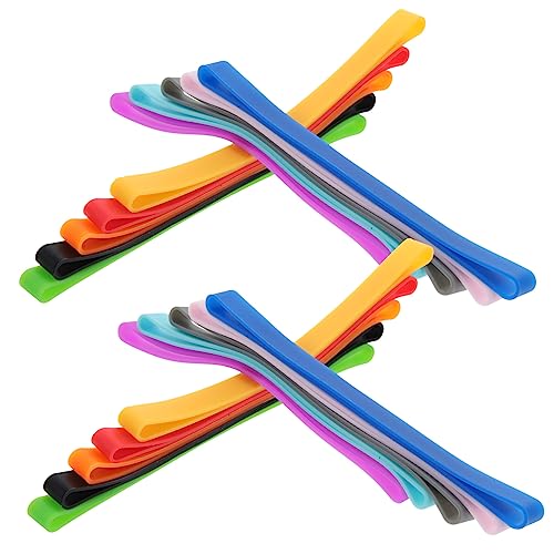 OSALADI 20 Piezas Bandas Elásticas de Silicona Multiusos Cintas Elásticas Reutilizables y Lavables Resistentes para Sujetar Libros Cuadernos y Estuches Colores Mezclados
