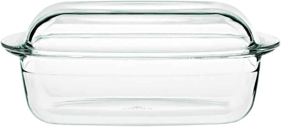 Gerlach 1760 Casserole Dish 2 L Made of Heat-resistant Glass Borosilicate Glass Baking Mould Rectangular 32.5 x 20 cm for Oven Freezer Flow