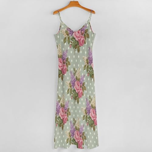 Robe maxi rose chic style rétro bohème ample et légère pour été