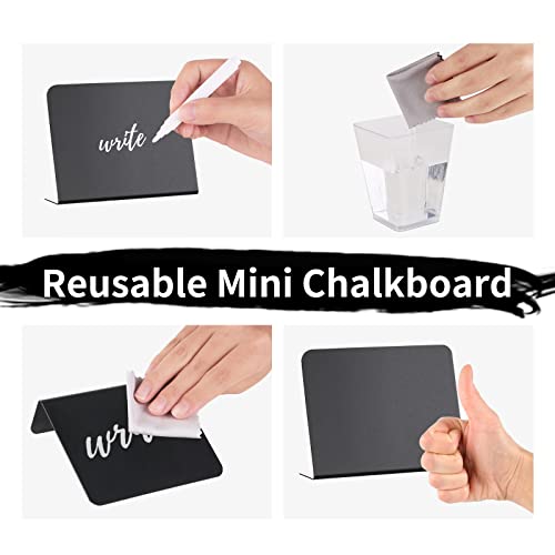 12 Pack 4''X3''Mini Chalkboard Signs For Food, Reusable Food Labels Set For Party Buffet,Wedding,Food Display Stands,Reserved Table Signs With Water Based Chalk Marker And Cleaning Cloth（L） #TOP1