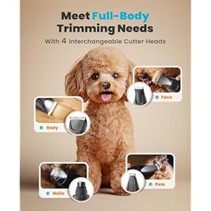 Oneisall silent dog clippers for grooming led light dog paw trimmer dog nail grinder rechargeable 2000mah dog grooming clippers cordless dog hair trimmer electric dog trimmer for small dog large dog  urban country home decor