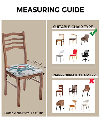 Christmas Crab Seat Covers For Dining Room Chairs Set Of 2, Stretchy Dining Chair Cushion Covers, Xmas Snata Claus Coastal Starfish Wood Removable Washable Slipcovers For Office, Kitchen, Party #TOP2