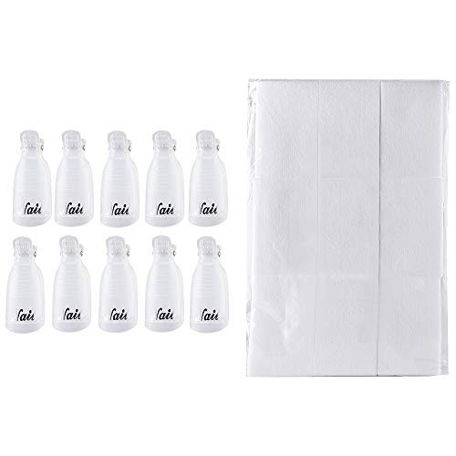 10Pcs Acrylic Nail Art Polish Remover Dip Powder Nail Kit by YFS, Clear Nail Polish Remover With 500 Nail Remover Cotton Pad