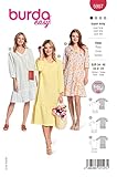 Level 1 super easy burdastyle Schnittmuster 5907  Kleider mit V-Ausschnitt zum selber nähen  Damen, Gr. 34-48  Nählevel: sehr leicht