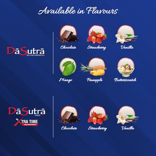 Image of Dasutra Max Pleasure Dotted Condoms For Men | 5 in 1 Multi-Textured Lubricated | Enhanced Pleasure For Both | 3 in Each Pack (Mango, Pack of 10)