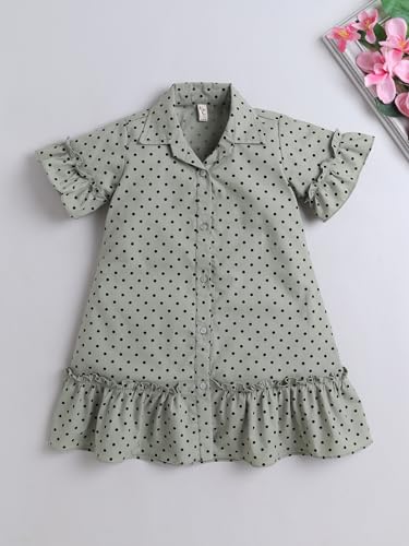 Image of The Magic Wand Printed Dresses for Kids Baby Girls, Fancy Stylish Knee Length One Piece Midi Frocks for Girls, Casual Dress for Summer Season