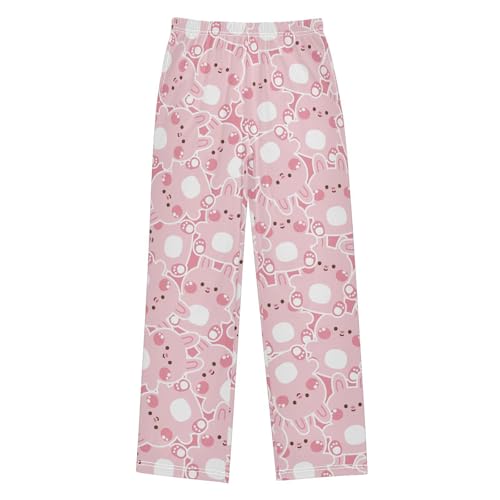 Boys' Pants Cute Smile Rabbit Long Bottoms Jogger Pants Elastic Waist Trousers with Pockets S-XL