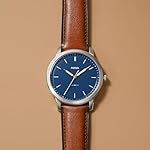 Fossil Men's Minimalist Quartz Stainless Steel and Leather Three-Hand Watch - Image 3