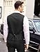 Coofandy Mens Formal Fashion Layered Vest Waistcoat Dress Vest, Black, Large