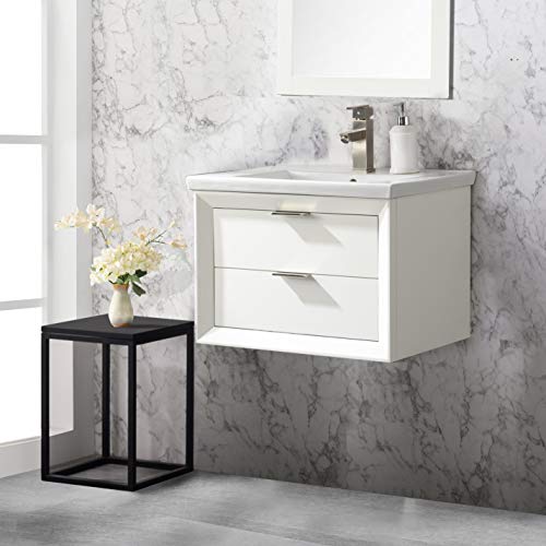 Urbanfurnishing.net Danbury 24" Single Bathroom Vanity With Porcelain Top - White #TOP1