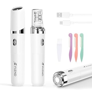 Épilateur électrique 2 en 1 pour le visage, pour femme, avec lumière LED, rechargeable, sans douleur, pour le corps, les joues, le menton, les bras, le bikini (blanc)
