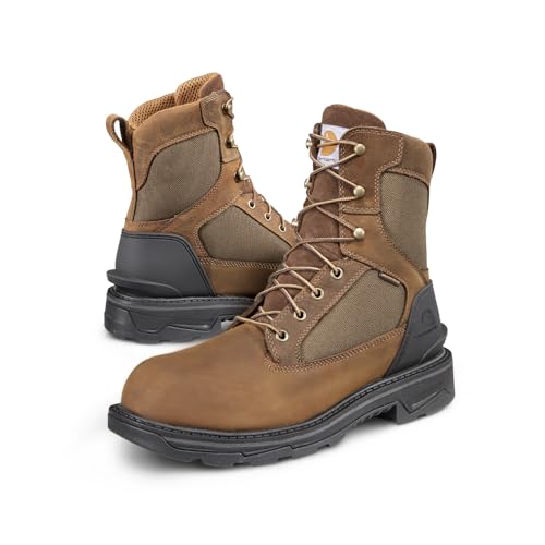 Carhartt Ironwood Waterproof Work Boots for Men - 8-inch, Reinforced Oil-Tanned Leather with Breathable Membrane, EH & Slip-Resistant Outsoles