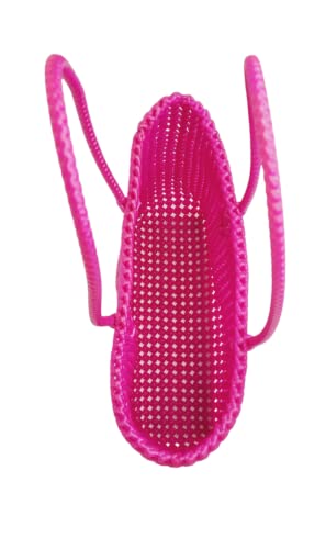 Image of ARNAVIRA Handmade Multipurpose Wire Bag (Koodai) Used as Lunch Bag, Shopping, Grocery, Tote Bag, Picnic Bag, Return Gift Bag (33x15x29 CM) (Rani Pink)
