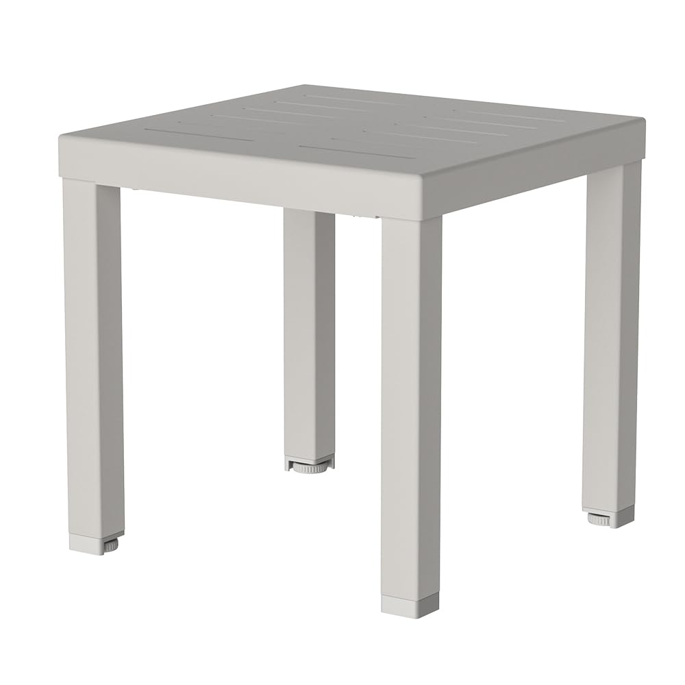 Table basse carrée d'extérieur en métal noir au design slatted haut de gamme