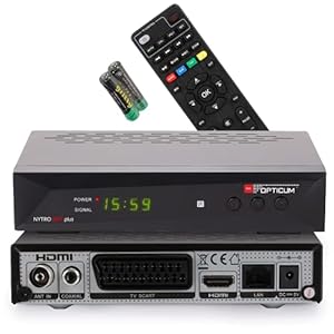 RED OPTICUM Nytro Box Plus Full Hd Dvb-T2 En Dvb-C Hybrid Receiver, Met Usb-Opnamefunctie, 4-Cijferige Display / Hdmi / Scart / Ethernet / Coaxiale Audio / Full Hd 1080P