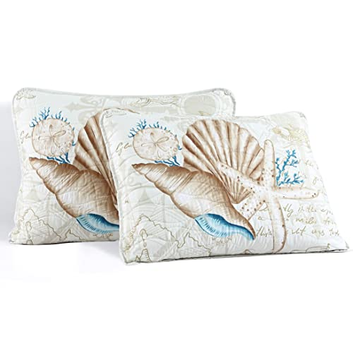 CARIBBEAN JOE Coastal 3-Piece Quilt Set, King, Blue Sea Turtle - Image 5