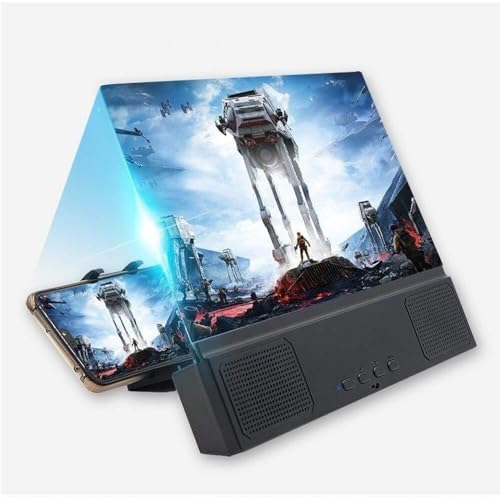 3D Mobile Phone Screen Magnifier with Speaker, Portable Projector with Foldable Stand for All Smartphones