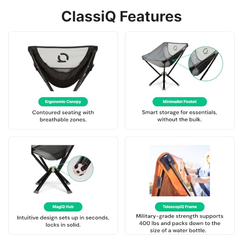 CLIQ Camping Chairs 2 Pack Sillas de Camping Plegables Ligeras con Bolsa de Transporte, Negro miniatura 5