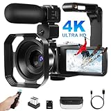 👑【Handstabilisator + Blende + externes Stereomikrofon】Der verstellbare, faltbare Handstabilisator hält den Videoblogging-Camcorder stabil und kann auf verschiedene Aufnahmewinkel eingestellt werden. Ideal zum Erstellen von bewegten Videos und Bildern aus niedriger Perspektive. Die Blende blockiert während der Aufnahme unnützes Licht und schützt das Kameraobjektiv, wodurch Kontrast und Farbe in Fotos verbessert werden. Ein externes Mikrofon, das Rauschen effektiv eliminieren und dabei helfen kann, klaren Ton aufzunehmen.
