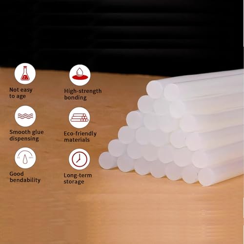 Image of 200 Count - Crystal Clear Hot Glue Sticks - Full Size, 5.9 inch x 0.27 inch, All-Purpose Glue for Crafting, Wood, Metal, Glass, Plastic, Fabric, Foam - Ideal for DIY, Scrapbooking & More
