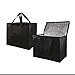 Houseables Insulated Bags, Reusable Groceries Tote, Thermal Shopping Bag, 3 Pack, Black, 16