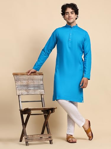 Image of SKAVIJ Men's Casual Kurta Pajama Set Regular Fit Traditional Dress Yoga Outfit