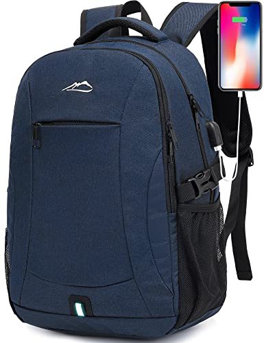 ProEtrade Laptop Backpack, Business Travel Anti Theft Bookbag with USB Charging Port for College Work Computer Bag Daypack Fit 15.6 Inch Notebook, Gifts for Men Women (Blue)