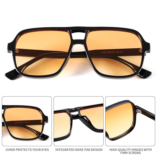 Oversized Aviator Sunglasses for Women Men - Retro 70s Square Shades Sun Glasses4