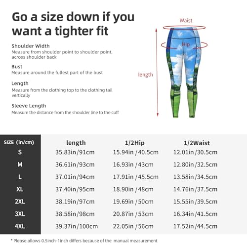 Leggings con estampado de campo de golf de mujer con bolsillos que no se bajan al entrenar 5