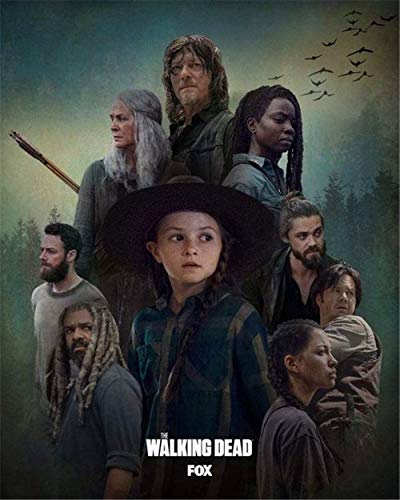 MLKLL The Walking Dead Pittura Diamante 5D Pittura Diamante intarsiato a Punto Croce Set Regalo Artigianale(23.6x35.4inch)