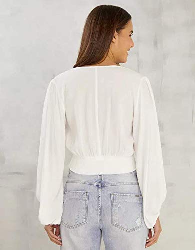 BLUSA BATA CREPE BOTÕES Tamanho:44;Cor:Branco