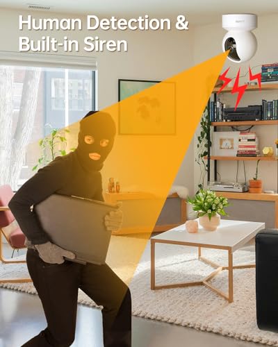 Imou 1080P Security Camera for Home Smart Camera Indoor Surveillance Home Camera 360° Motorized, IR Night Vision Baby Monitor Abnormal Sound, Two-way Talk, Pet Camera, Built-in Siren (DK2 1080P)