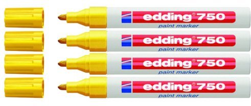 Edding Industrial Paint Marker, 2-4 mm, Yellow, 4er Pack