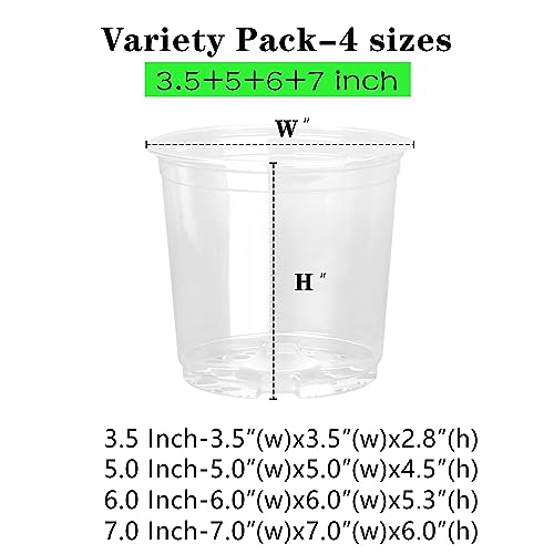 Oupsaui 36 Pack 7/6/5/3.5 Inch Clear Nursery Pots Variety Pack thumb #2