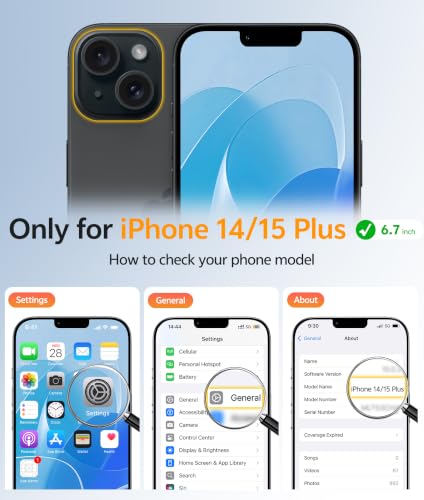 Image of FNTCASE for iPhone 14 Plus Case: for iPhone 15 Plus Magnetic Matte Textured Military Grade Drop Protection Translucent Cell Phone Cover - Slim Shockproof Protective Bumper Phonecase