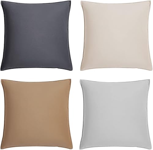 Miniatura 3 de WEMEON Juego de 4 fundas de almohada de terciopelo de 16 x 16 pulgadas, almohadas de color liso, suaves, decorativas, cuadradas, para sofá,