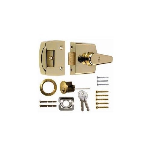 Era Replacement Front Door Lock 40mm - Brass Effect Body - Brass Cylinder