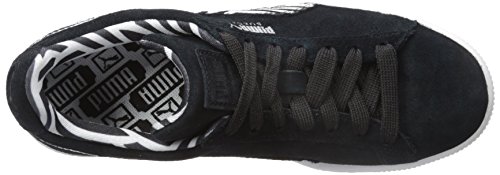 PUMA Puma Women's Suede Classic + Stripes WN's-W, Black/White, 9 B US