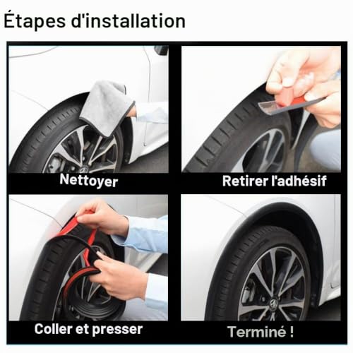 Garde-boue de roue pour auto évite les rayures du passage de roue noir - 7