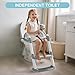 COOSEYA Potty Training Toilet with Step Stool Ladder, Toddler Kids Potty Training Seat for Boys Girls, Foldable Anti-Slip Toilet Toddler Seat Splash Guard Soft Cushion Safety Handles (Grey)